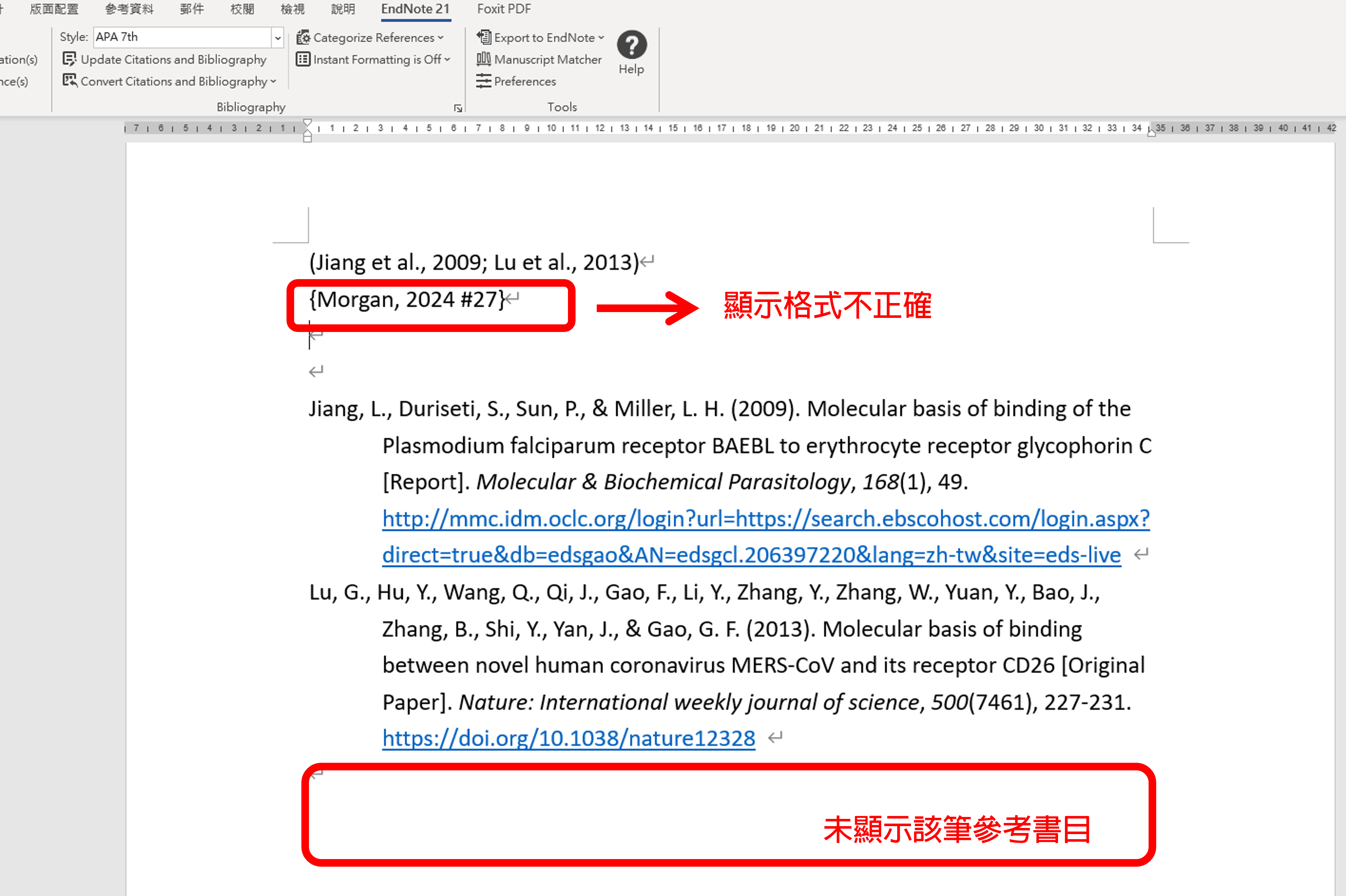 Endnote引文格式異常