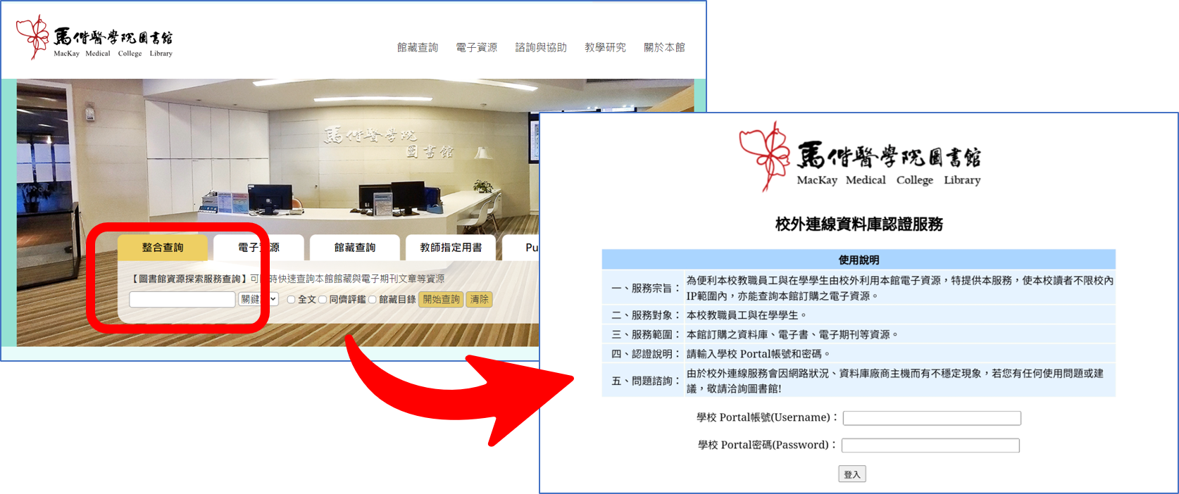 圖書館「整合查詢」服務校外讀者使用調整