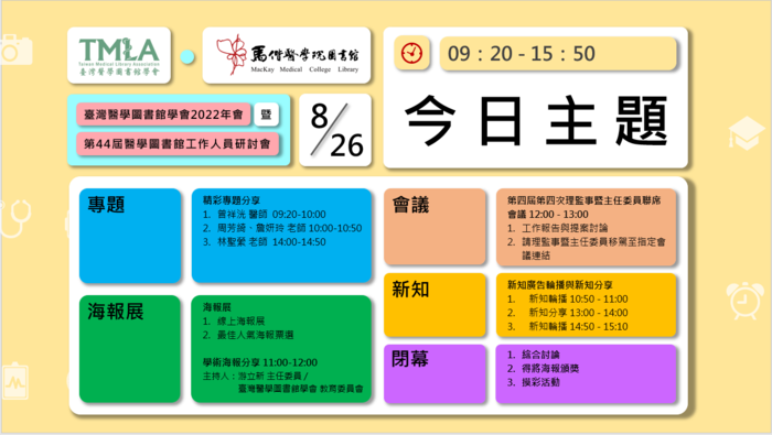 2022-08-25~26 臺灣醫學圖書館學會2022年會暨第44屆醫學圖書館工作人員線上研討會(另開新視窗/png檔)圖片