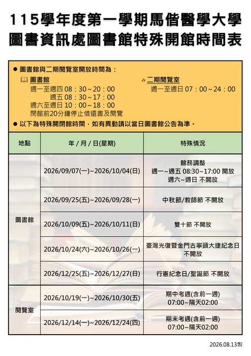 115上開館時間表(Open new window/jpg file)Image